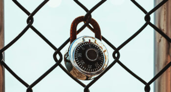 a lock on a fence